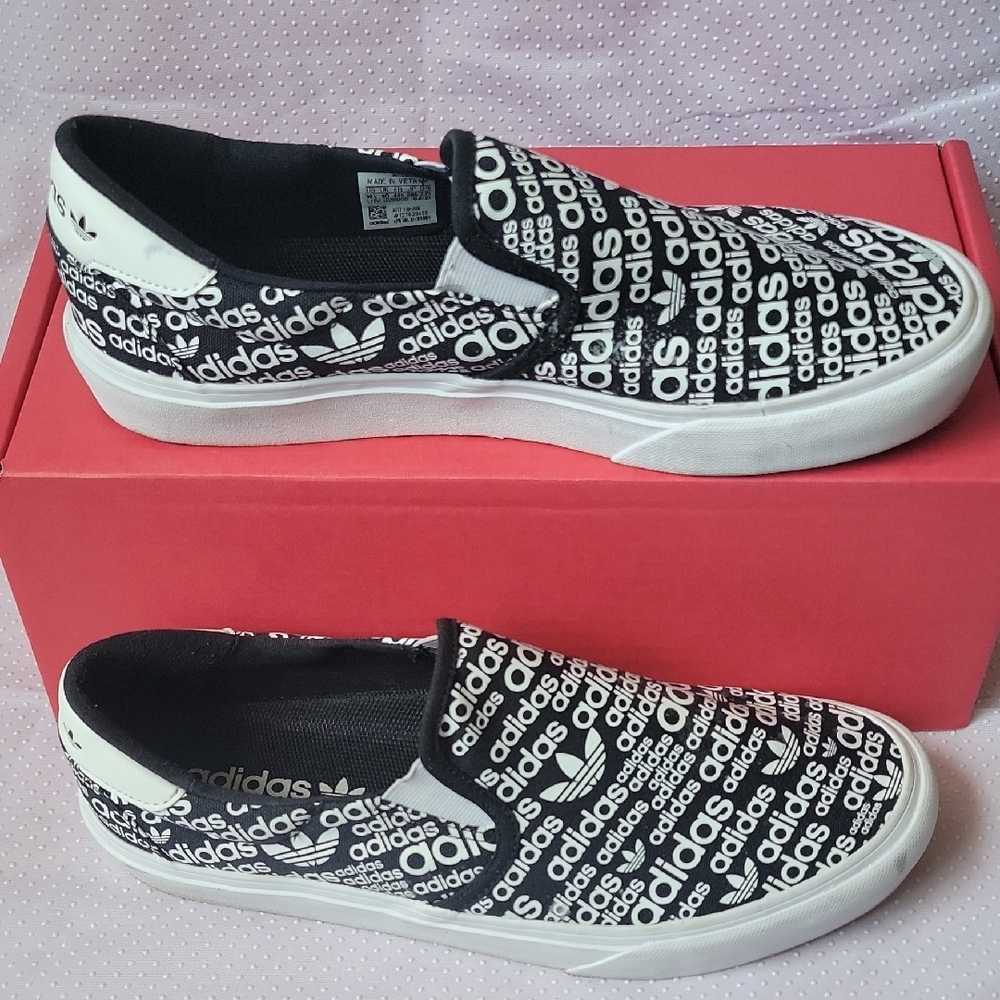 Adidas Black and White Graphic Sneakers